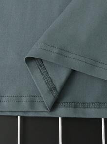 Manfinity Homme Camiseta de manga corta casual y versátil de unicolor talla grande para hombre, de verano - Verde - Ver 7