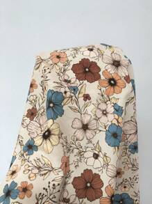 SHEIN LUNE 花卉印花拉链女式短款棒球夹克，春秋