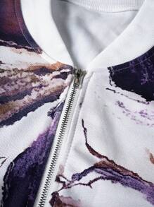 SHEIN LUNE Giacca con chiusura lampo e maniche lunghe, in taglie comode, di moda per l'estate