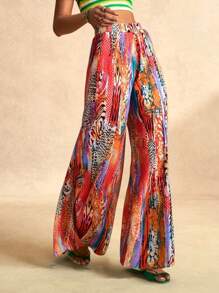 Slaydiva 女士百搭休闲豹纹裤，适合音乐节、复活节、纳什维尔西部、游牧风格、生日派对、毕业典礼、日常穿着、度假、邮轮旅行、海滩、日光浴、春夏季 - 彩色 - 查看 5