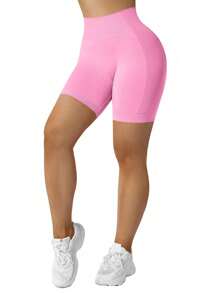 Easithlete Quần short thể thao co giãn liền mạch cạp cao - Nhiều màu - Xem 6