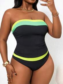 Slaydiva 大码简约休闲夏季泳装工字背比基尼上衣 - 彩色 - 查看 4