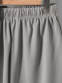 Bộ 2 chiếc/Bộ áo phông tay ngắn cổ tròn in chữ 3D thường ngày cho bé trai tuổi teen, thích hợp mặc khi đi làm, đi học, mặc thường ngày, thể thao, mùa xuân và mùa hè - Xám - Xem 4