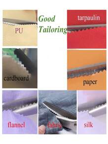 绿色锯齿边缘裁缝剪刀自封艺术织物防磨损专业裁缝剪刀碳钢刀片人体工程学手柄牛仔裤卷边手工 DIY 工具