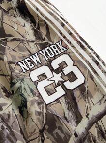 儿童/青少年男童休闲百搭舒适印花图案宽松直筒梭织长裤 - 彩色 - 查看 5