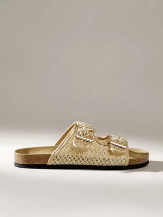 Solecia 女士杏色休闲平底凉鞋