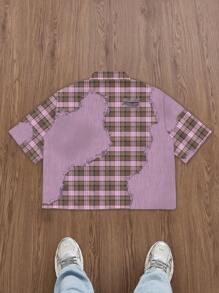 Manfinity ZONE917 男士全印花休闲时尚短袖短款衬衫