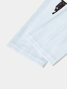 HARRY POTTER X SHEIN 1 Pair Pale Blue Cartoon & Letter Pattern Cute Sunscreen Arm Sleeves - Baby Blue - View 5
