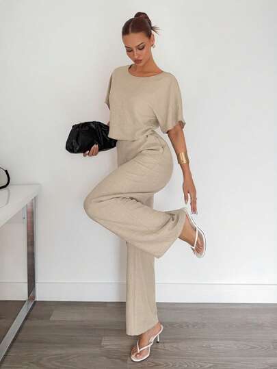 Siren Gaze 2pcs/Set Women Solid Color Pleated Shirt And Pants Casual Suit,Business Casual Woman,Work Clothes Women,Teacher Outfits For Women, 2 Pieces Lounge Sets Woman,Casual Two Pieces Set Summer