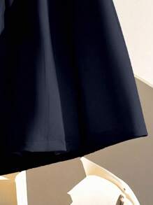 Franclia Quần short xếp ly đơn sắc thường ngày cho nữ - Màu xanh hải quân - Xem 8