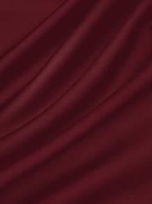 Elenzga 优雅杏色 A 字腰收腰喇叭袖连衣裙长款女装 - 酒紅色 - 查看 8