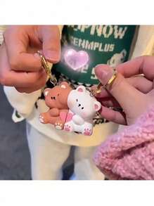 1/2 件可爱小狗磁性情侣钥匙扣、钥匙扣、心形磁性情侣钥匙扣迷你吊坠、纪念友谊、家庭、送给最好的朋友的礼物、情人节、复活节、妇女节、母亲节、闺蜜节