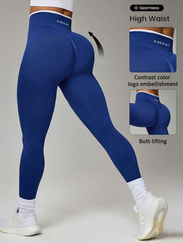 Seamluxe SHEIN Sport Nahtlose Sporthose mit hochelastischem Taillenbund zum Formen
