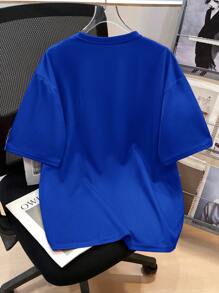 SHEIN Teen Boys Casual Loose Fit Colorblock Short Sleeve T-Shirt, Comfortable & Versatile For Outdoor Activities