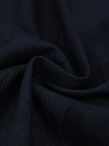 GlowEve CURVE 大码女式纯色翻领单扣长袖休闲西装外套 - 藏蓝色 - 查看 6