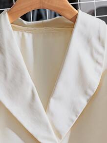 Franclia Apricot Elegant Lapel Waist Tie Decor Ladies Midi Dress - Apricot - View 5