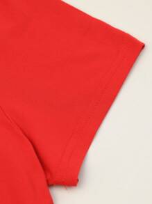 Maweii Áo thun cổ tròn thường ngày cỡ lớn dành cho nữ, vải mềm thoáng khí, có thể giặt bằng máy, thoải mái cho mọi mùa khi mặc thường ngày - Đỏ - Xem 5