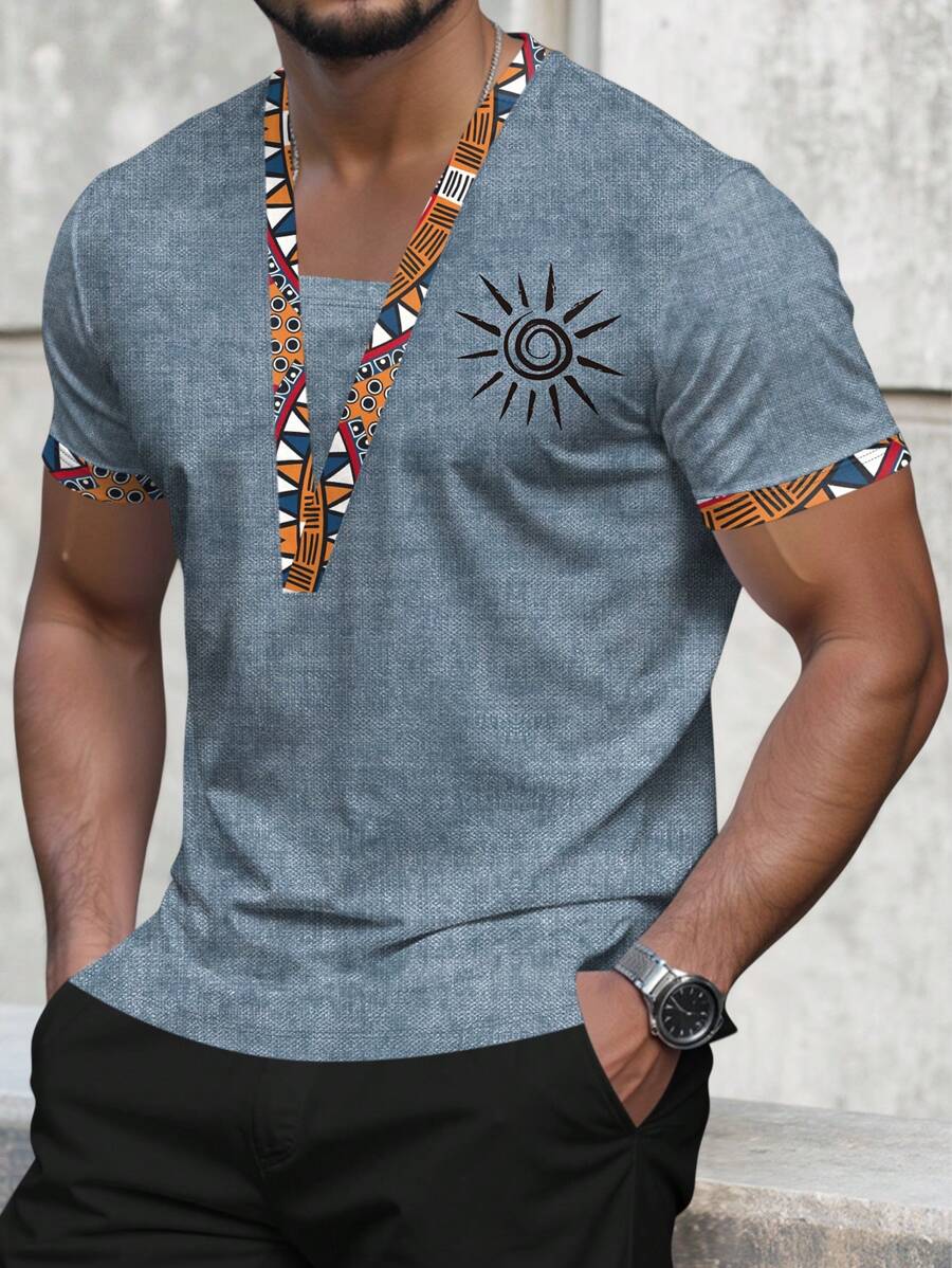 Manfinity Homme 夏季男士休闲印花短袖T恤