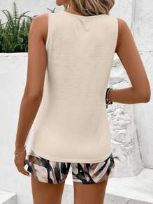 EMERY ROSE 2pcs/Set Women Summer Graphic Sleeveless Round Neck Tank Top Suitable For Going Out - Multicolor - View 4