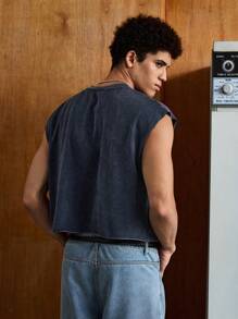 SWAVVY Canottiera casual e comoda da uomo, modello lasco in maglia alla moda per uso quotidiano