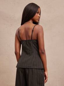 NYA SZN Top Business Casual Office Siren Print Button Up Thin Strap Event Top Office Casual Brunch Fall Summer Thanksgiving Christmas NYE New Years Eve Outfits For Women