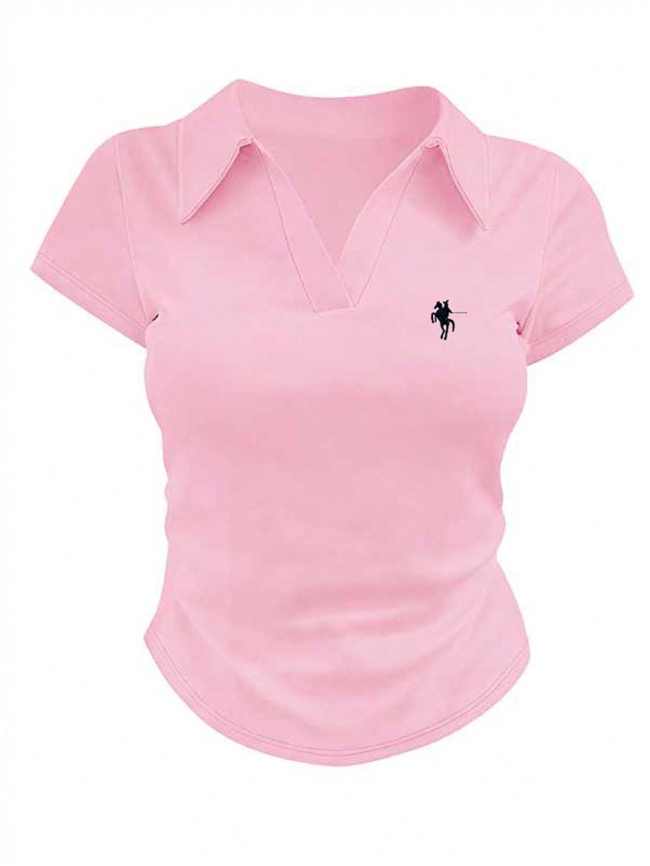 Summer casual pink shirt for women with a scarf pr...