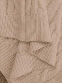 EMERY ROSE Designer Twist Rope Detail Round Neck Knit Top, Fashionable European & American Style, Autumn/Winter - Baby Pink - View 7