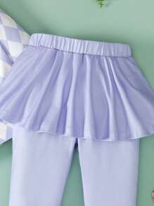 2 件女童时尚户外运动多巴胺印花长袖防晒泳衣套装，防晒分体泳衣，新款时尚