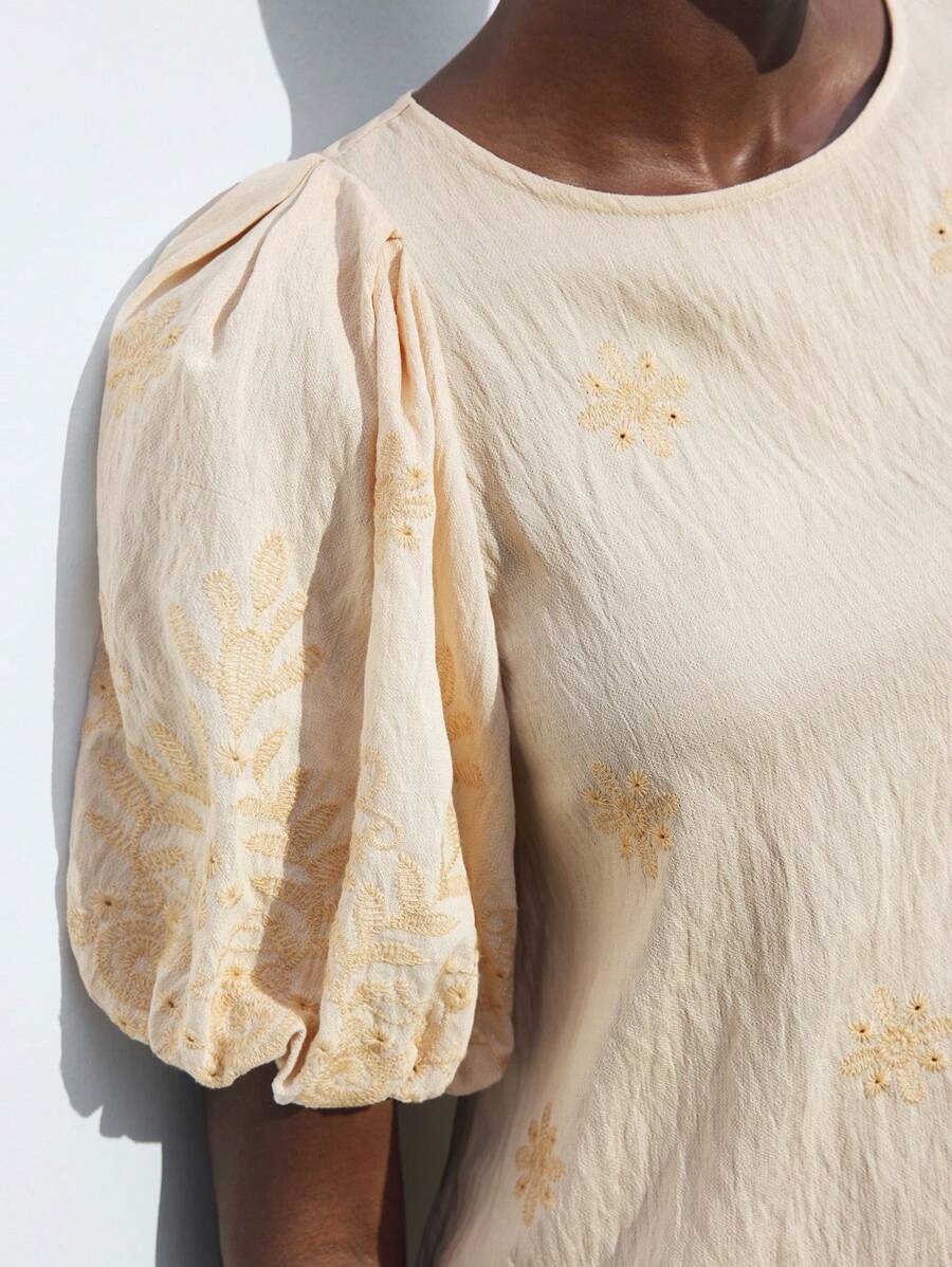 Maija Vestido corto casual de mujer con estampado floral color albaricoque, de manga de murciélago, diseño de moño en la espalda, cómodo y de moda para vacaciones, vacaciones, verano