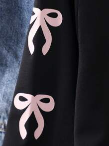 1 件女童宽松美式运动长袖 T 恤，面料舒适柔软，适合运动、休闲、上学、旅行、摄影等各种场合 - 黑色 - 查看 4