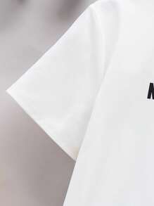 Bộ 2 áo phông cổ tròn và quần short họa tiết dễ thương phong cách đại học thường ngày cho bé trai tuổi teen, thích hợp mặc khi đi làm, đi học, thường ngày, đồ thể thao, mùa xuân/hè - Màu vàng - Xem 5