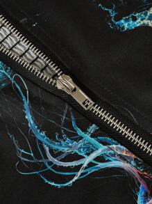 Sweetra Plus Size Dark Aesthetics Digital Print Jumpsuit Dress - Multicolor - View 6