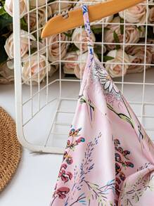 Breezaya 女士花卉印花蝴蝶结 A 字形吊带连衣裙，优雅度假和日常穿着