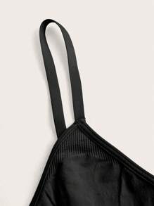 SHEIN 4 Áo ngực không dây họa tiết hoa liền mạch dành cho nữ, dây đeo có thể điều chỉnh, màu đen - màu đen - Xem 6