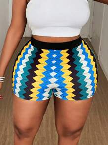 Maweii Pantalones cortos ajustados y de alta elasticidad de talla grande, de colores llamativos, nueva llegada 2025