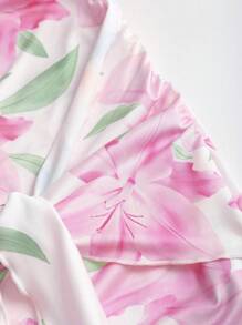 Sweetra Women's Knitted Floral Sexy Bandage Wrap Mini Dress, Bodycon Skirt Style, Suitable For Spring, Summer, Autumn