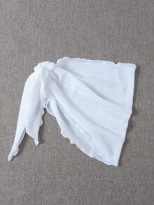 SHEIN Swim Cover up con nudo unicolor - Blanco - Ver 6