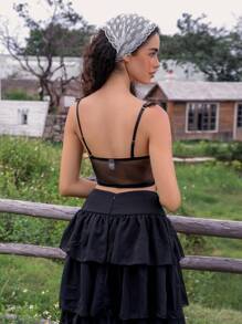SHEIN 1 pieza Sujetador inalámbrico con aplicación de encaje para mujeres - Negro - Ver 2