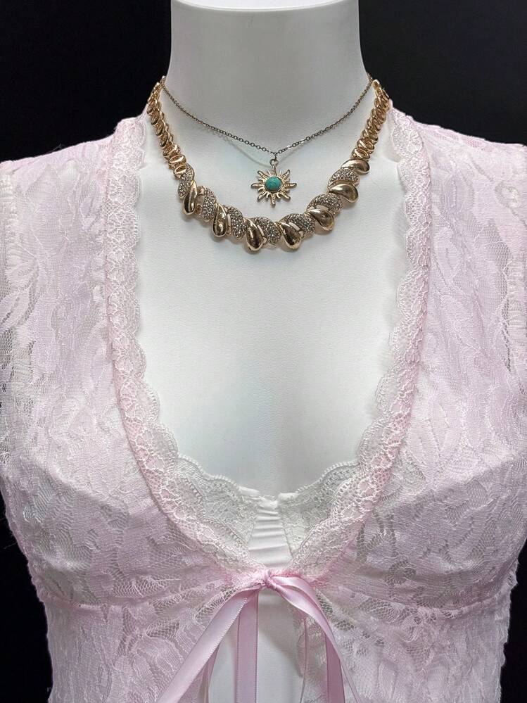 EgrlEra Women's Sexy Sheer Cropped White Top - Pink - View 4