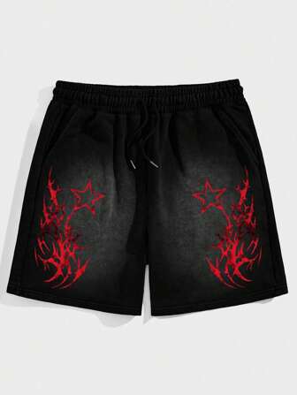 Goth Shorts d'été décontractés pour hommes avec imprimé étoile