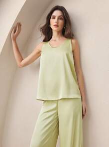 BizChic Conjunto elegante de negocios casuales de verano para mujer 2025, adecuado para invitados de boda, festival de música rural, brunch, aeropuerto, estilo vintage de los 90, estilo de Estocolmo, Americana, pantalones acampanados, Top y Bottom