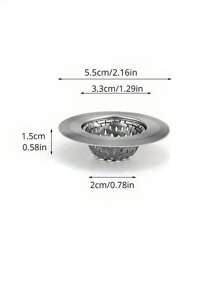 Bộ lọc bồn rửa bằng thép không gỉ đa chức năng, chống tắc nghẽn và chống gỉ, dễ lắp đặt trong nhà bếp và phòng tắm, bộ lọc bồn rửa nhà bếp có phễu thoát nước bồn rửa bằng thép không gỉ di động, chậu rửa, hệ thống thoát nước sàn chống tắc nghẽn gia đình - Nhiều màu - Xem 3