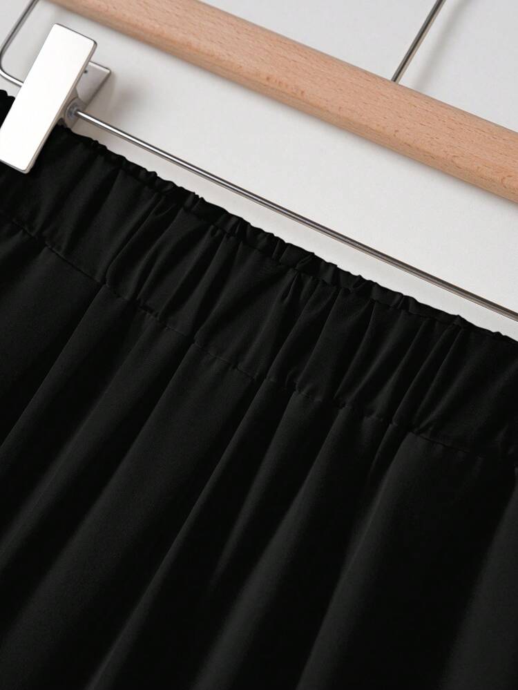 2pcs/Set Women Casual Leaf Pattern Fitted Spring & Summer Set Suitable For Going Out