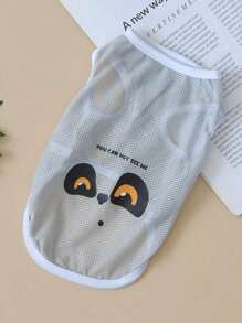 Ropa para perro de malla transpirable de verano/primavera con estampado de dibujos animados que se asemeja a un oso de pelo dorado Keji - Verde - Ver 10