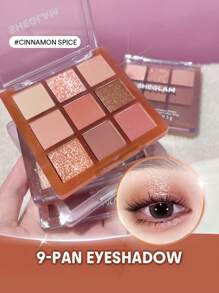 SHEGLAM Cinnamon Spice 9-Pan Eyeshadow Palette Brand Beauty Makeup Face Paint Cosmetic For Women Girls Perfect For Fall Winter Ideal For Y2K Fancy Fashion Suitable For Birthday Christmas Present Party Ready Best Color
