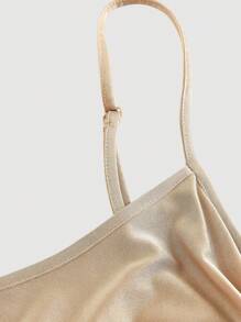 SHEIN MOD 大码香槟色两件套女士开衫中长连衣裙 - 香檳色 - 查看 3