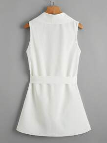 Ellevyn Abrigo con cinturón tejido de canalé - Blanco - Ver 2