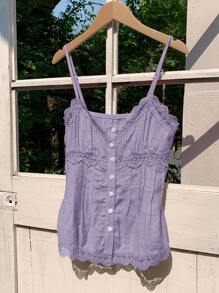 Comfortcana 女士夏季休闲紫色吊带背心 - 紫色 - 查看 4