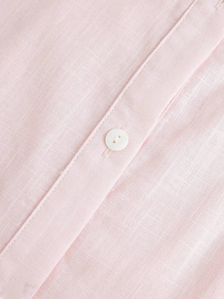 BizChic Women's Pink Classic Regular Shoulder Business Style Button-Down Long Sleeve Shirt, Suitable For Urban Commute, Office, And Casual Wear, Spring/Summer - Pink - View 10