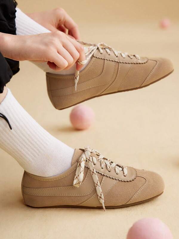 CUCCOO EASI Tenis deportivos casuales color albaricoque para mujer